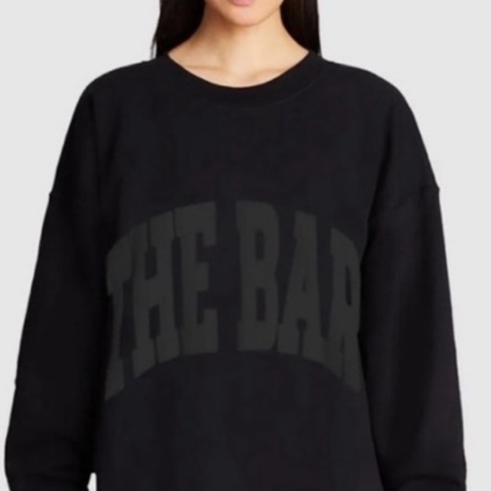 The Bar Black Graphic Crewneck Sweater